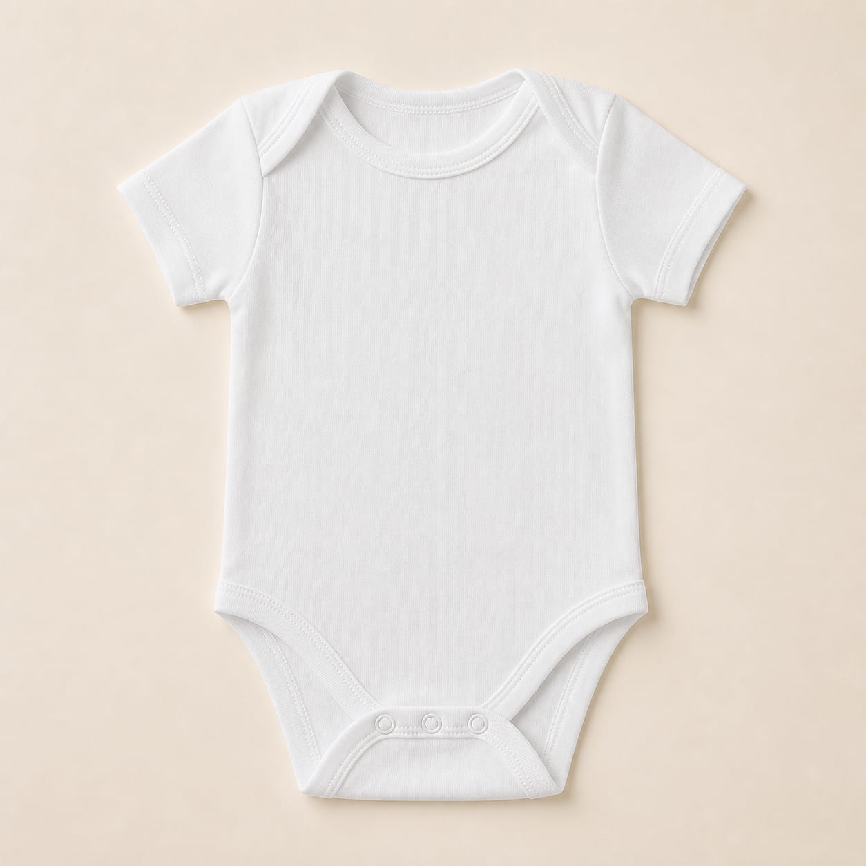 Basic White Short-Sleeve Baby Bodysuit