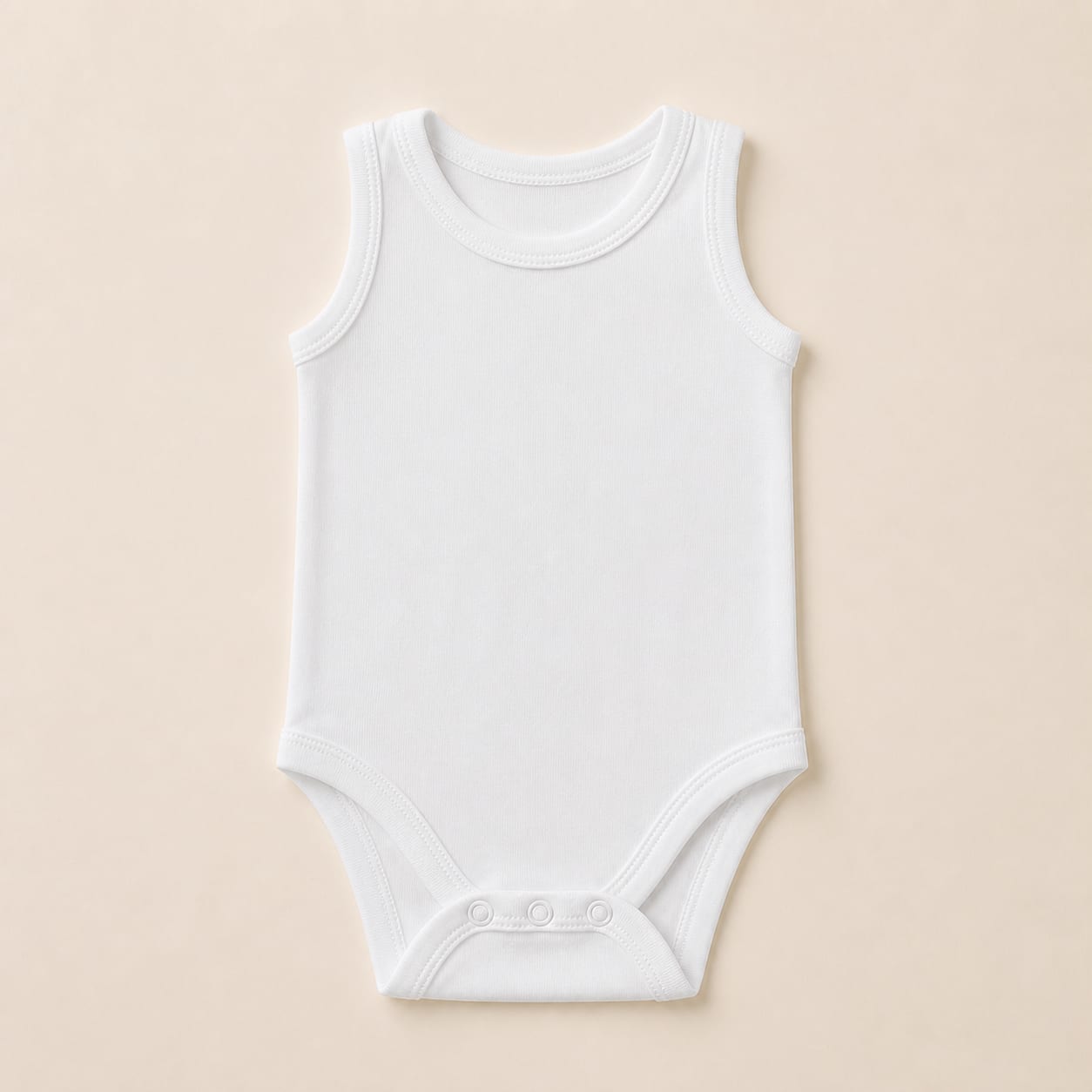 Basic White Sleeveless Baby Bodysuit