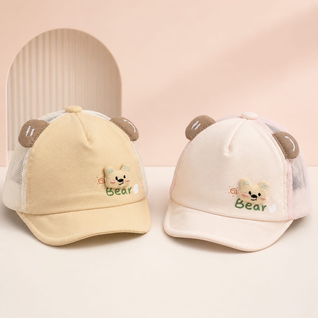 Bear Character Mesh Baby Cap