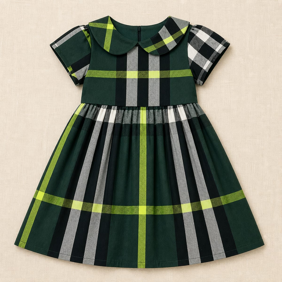 Forest Check Collar Dress