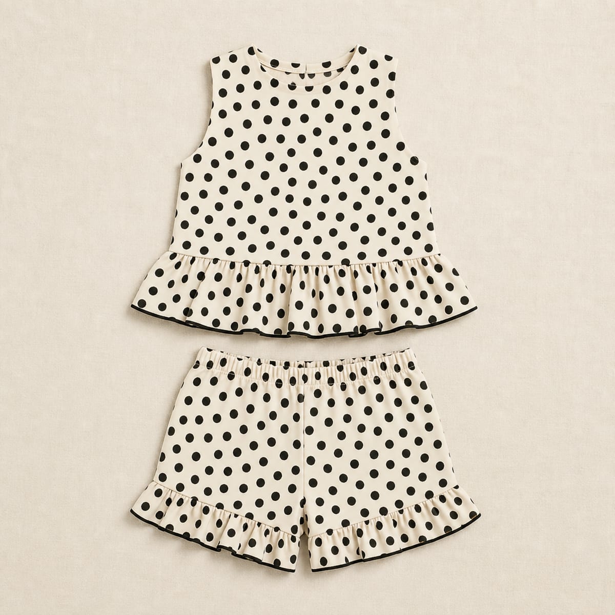 Mono Dot Frill Set