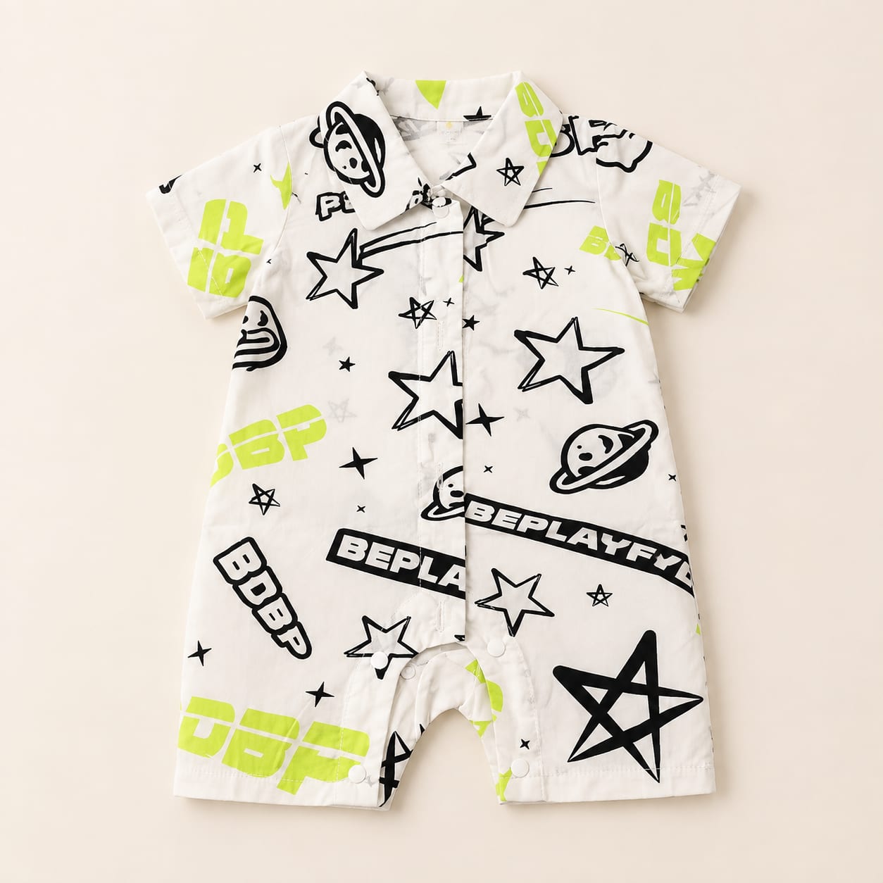 Neo Orbit Graphic Collar Baby Romper