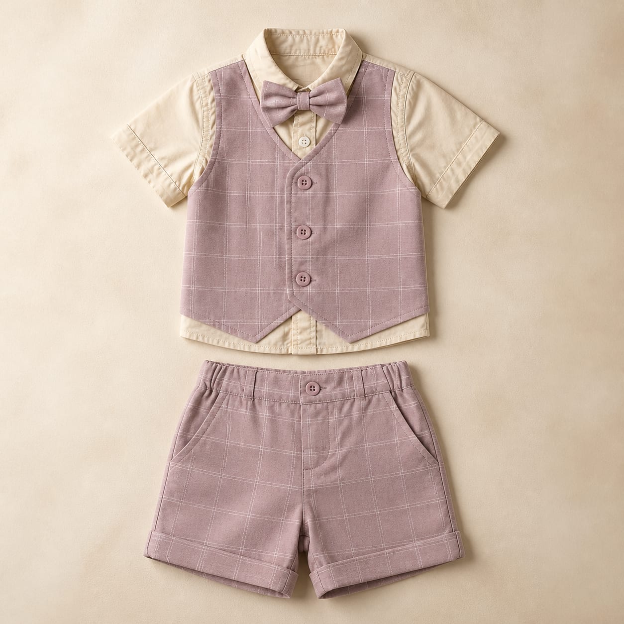 Prestige Mauve Check Kids Formal Set