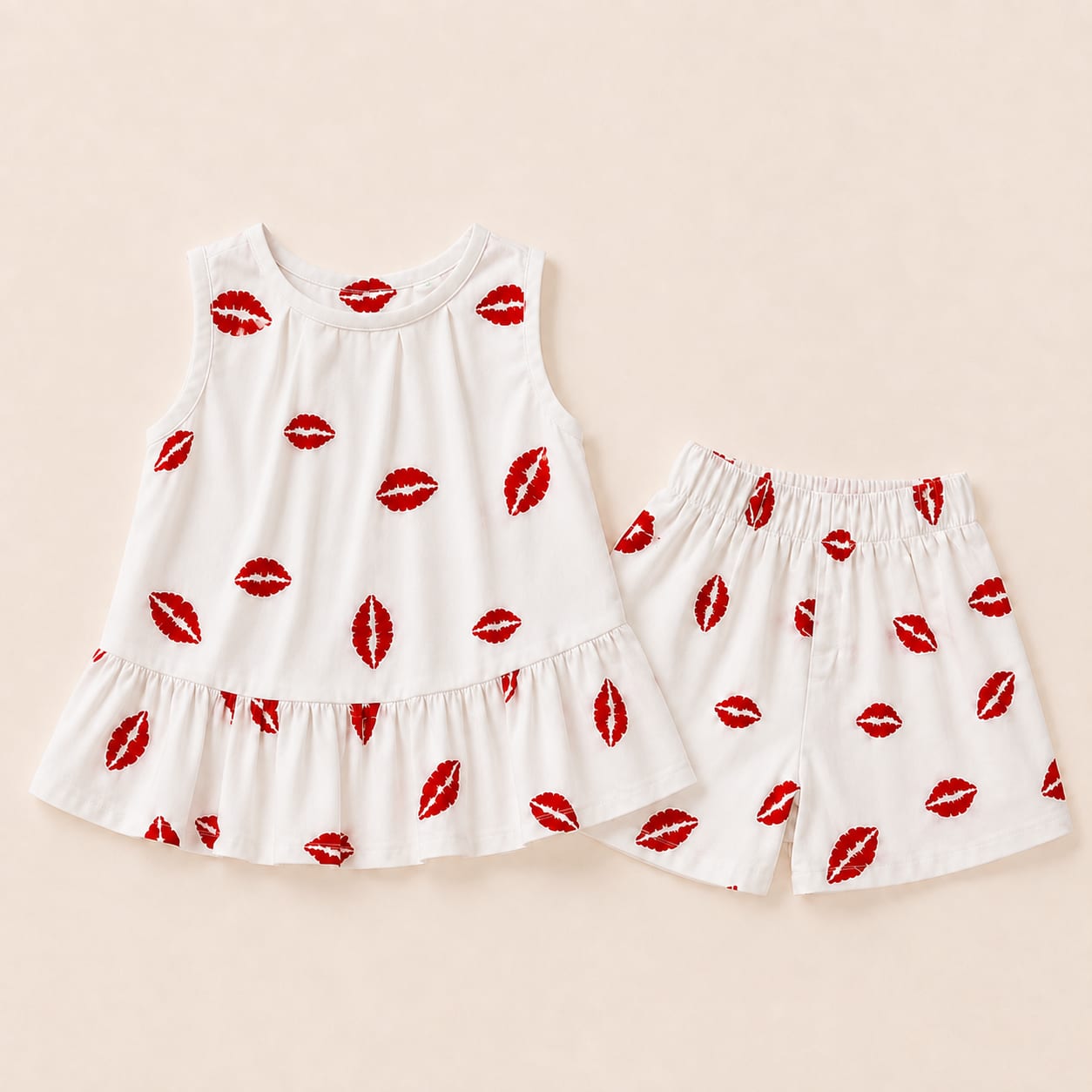 Ruby Kiss Frill Peplum Kids Set