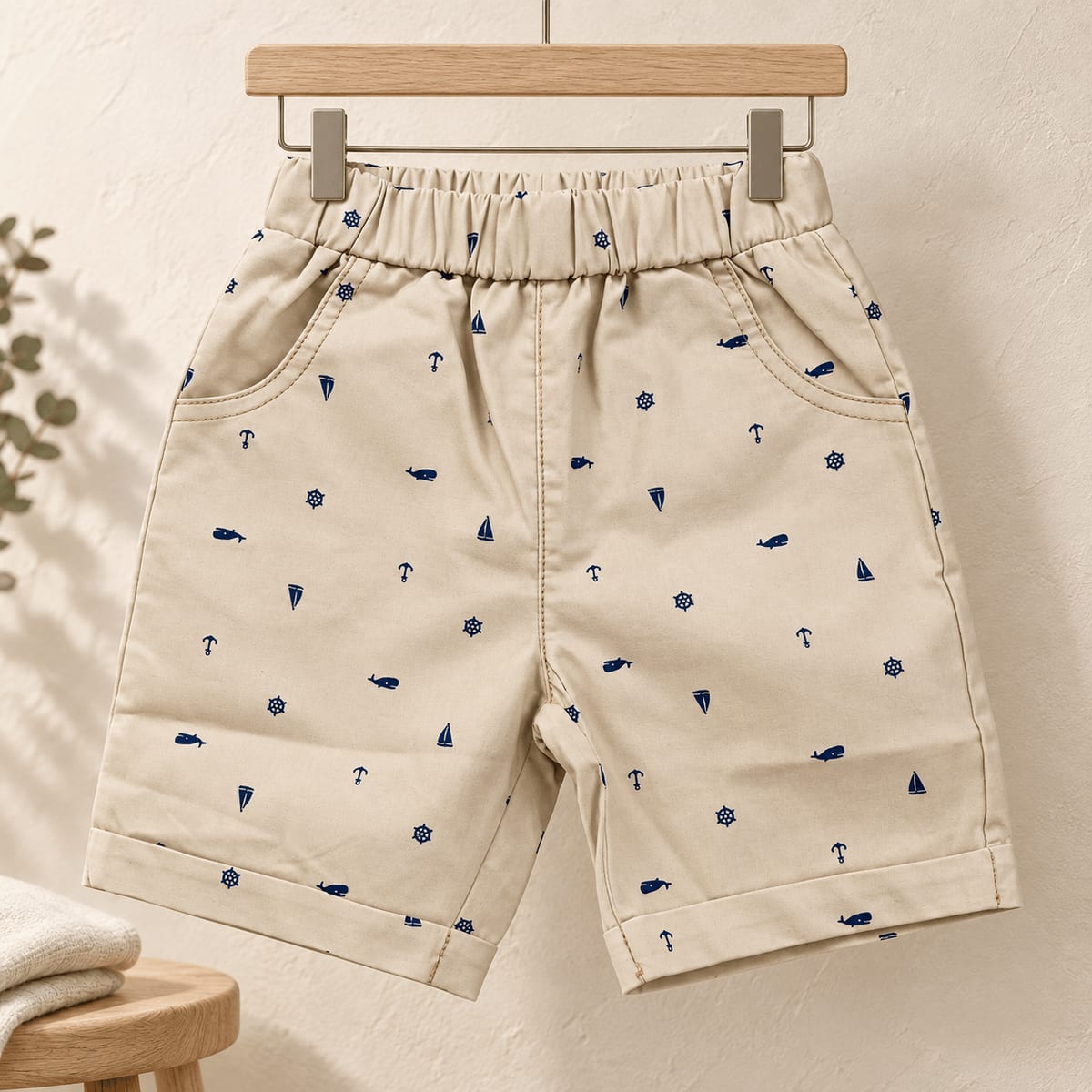 Sailing Mini Pattern Baby Shorts