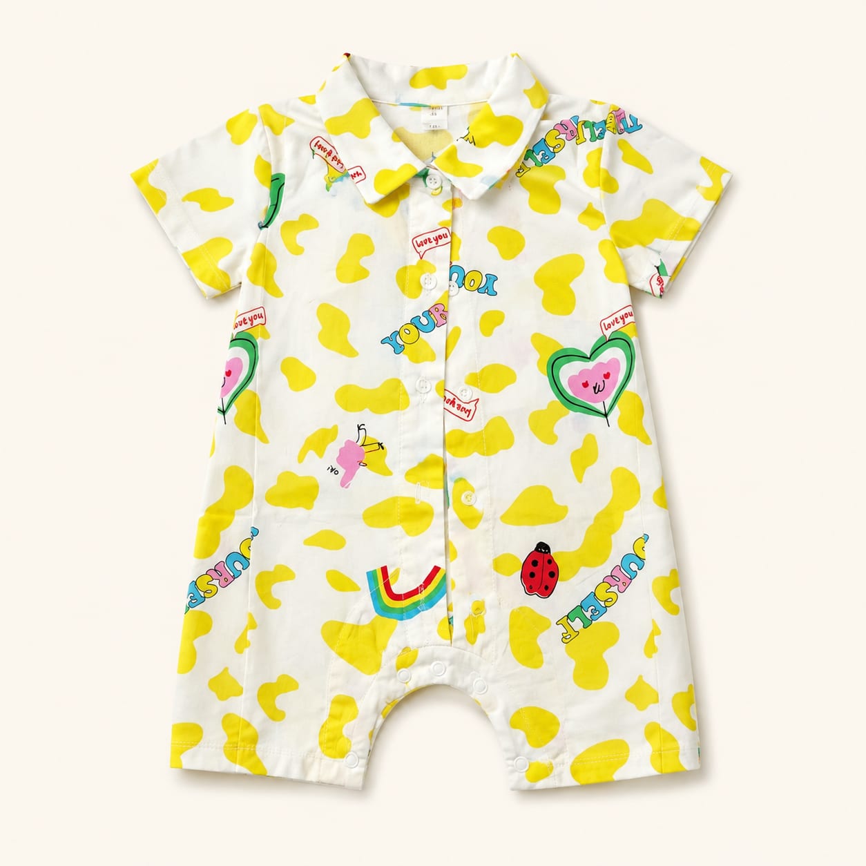 Sunshine Love Graphic Collar Baby Romper