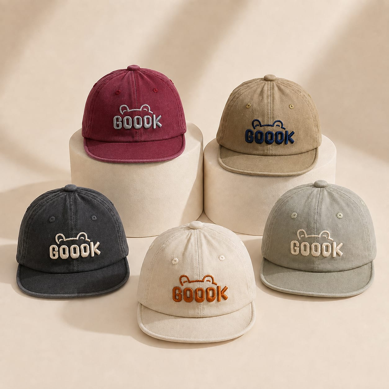 Vintage Washed Bear Lettering Kids Cap